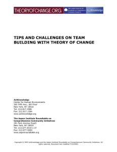 Tips and Challenges on Team Building with Theory of Change