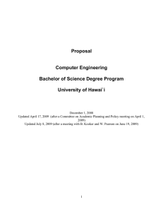 Proposal Computer Engineering Bachelor of Science Degree