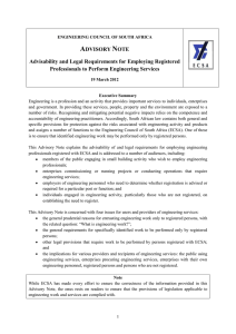 Advisability and Legal Requirements for Employing Registered