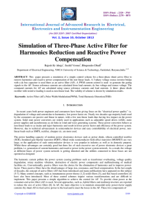 Simulation of Three-Phase Active Filter for Harmonics