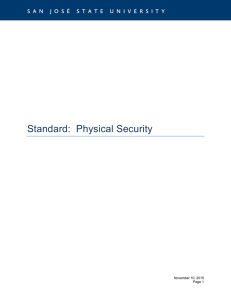 Standard: Physical Security - Information Technology Services (ITS)