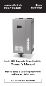 Model 8000 Residential Steam Humidifier