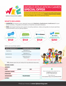 world education games special offer