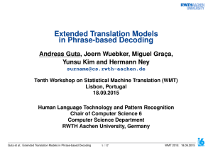 slides - Statistical Machine Translation