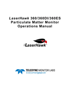 LaserHawk 360/360DI/360ES Particulate Matter Monitor Operations