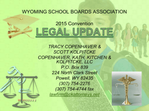 2015 Legal Update - Wyoming School Boards Association