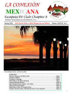 Spring 2016 - Mexican Connection Escapees Chapter 8