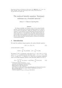 The nonlocal bistable equation: Stationary solutions on a bounded