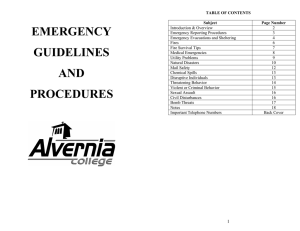 EMERGENCY GUIDELINES AND PROCEDURES
