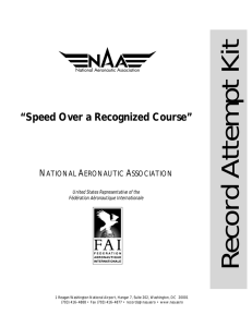 Speed Over a Recognized Course - National Aeronautic Association