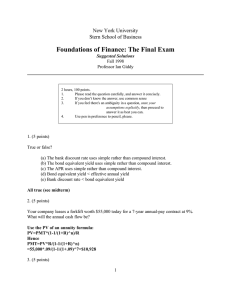 Foundations of Finance: The Final Exam