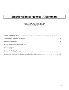 Emotional Intelligence: A Summary