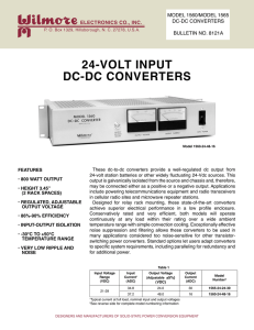 24-VOLT INPUT DC-DC CONVERTERS - Wilmore Electronics Co., Inc.