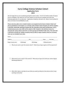 Curry College Science Scholars Cohort Application Form 2015