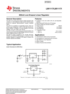 LM1117/LM1117I 800mA Low-Dropout Linear Regulator (Rev. L)