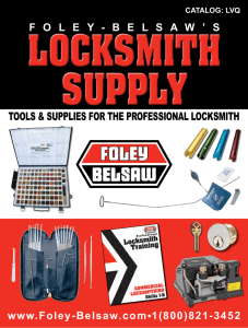 Locksmith Supply Catalog - Foley