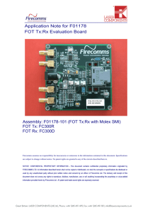 Application Note for F01178 FOT Tx:Rx Evaluation Board