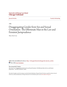 Disaggregating Gender from Sex and Sexual Orientation