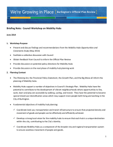 Briefing Note: Council Workshop on Mobility Hubs