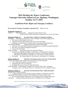 2015 Dividing the Waters Conference Gonzaga University School of