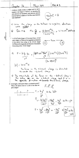 Electric Force Worksheet