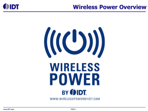 IDT Wireless Power Overview and Introduction