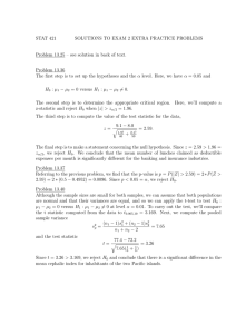 Exam 2 - Solutions to some Practice Problems from Chap13