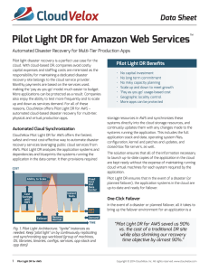 Pilot Light DR for Amazon Web Services