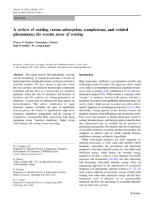 A review of wetting versus adsorption, complexions, and related