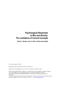 Psychological Responses to War and Atrocity