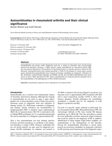 Autoantibodies in rheumatoid arthritis and their clinical