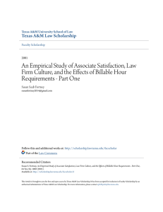 An Empirical Study of Associate Satisfaction, Law Firm Culture, and