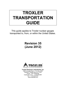 Troxler Transportation Guide - Troxler Electronic Laboratories