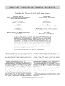 Refining the Theory of Basic Individual Values (PDF