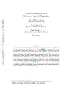 Topology and Combinatorics of Partitions of Masses by Hyperplanes