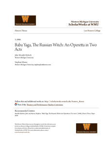 Baba Yaga, The Russian Witch: An Operetta in Two Acts