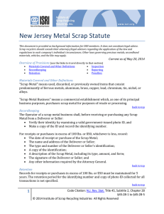 New Jersey Metal Scrap Statute - Institute of Scrap Recycling
