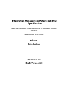 Information Management Metamodel (IMM) Specification Draft