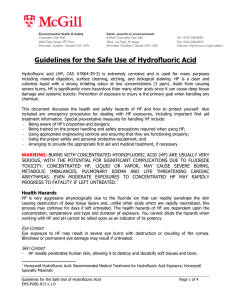 Guidelines for the Safe Use of Hydrofluoric Acid