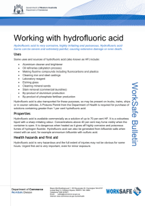Working with hydrofluoric acid