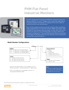 PHM Industrial Monitor Specifications and