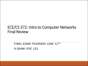 ECE/CS 372: Intro to Computer Networks Final Review