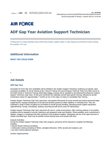 ADF Gap Year Aviation Support Technician