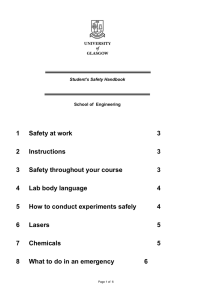 1 Safety at work 3 2 Instructions 3 3 Safety throughout your course 3