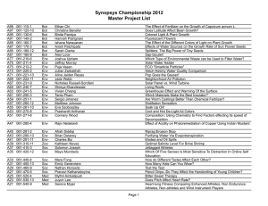 Synopsys Championship 2012 Master Project List