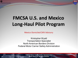 US Mexico Long Haul Pilot Program