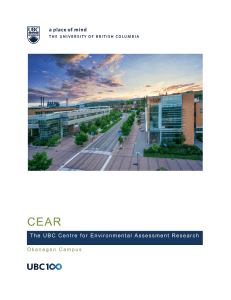 The UBC Centre for Environmental Assessment Research (CEAR)