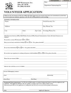 volunteer application