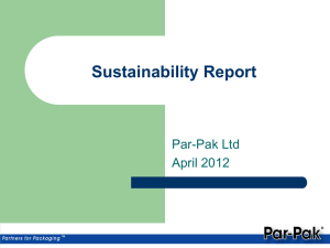Sustainability Report - Par-Pak
