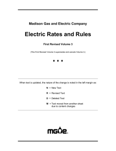 MGE Electric Rates and Rules